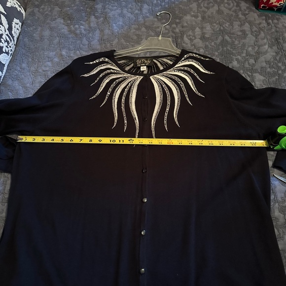 Bob Mackie Black Embellished Women's Top 2X - Picture 6 of 9